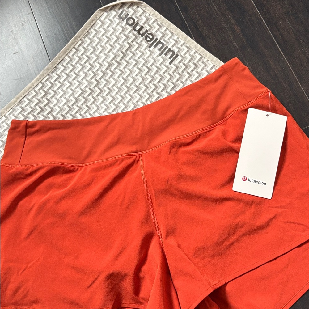 LULULEMON SPEED UP HR SHORTS 4”*MESH VENT IN AUTUM RUST SZ L NWT - Picture 6 of 11